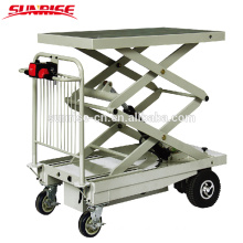 Electric platform cart with double scissor lift